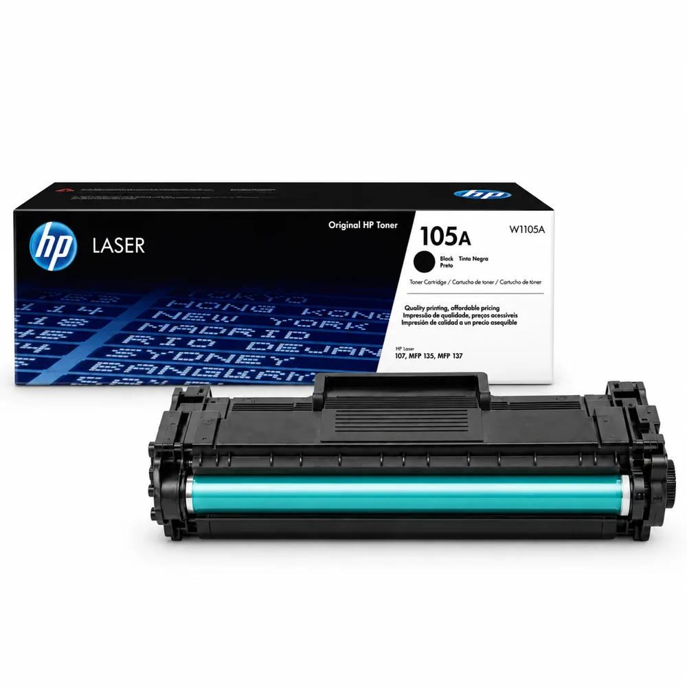 Cartucho de tóner HP 105A W1105A original negro con empaque