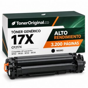 Tóner genérico HP 17X CF217X negro de alto rendimiento 3.200 páginas compatible con LaserJet Pro M102 M130 M132 y M134