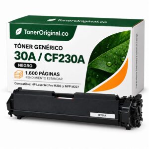 Tóner genérico HP 30A CF230A negro de 1.600 páginas compatible con LaserJet Pro M203 y MFP M227