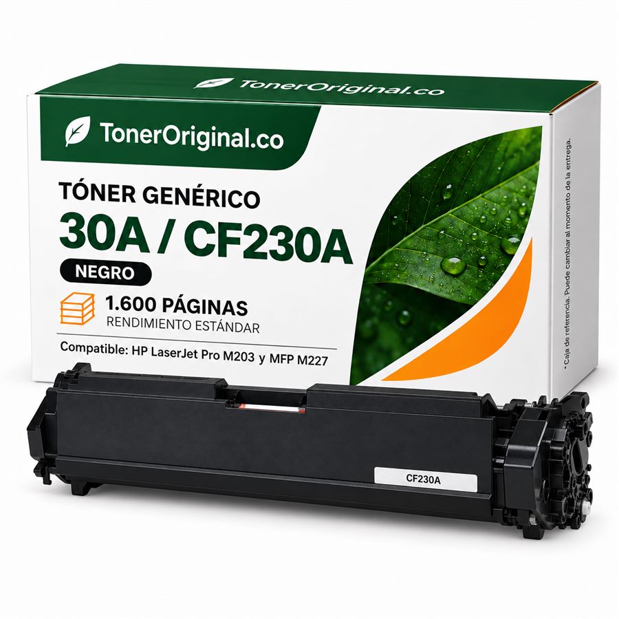 Tóner genérico HP 30A CF230A negro de 1.600 páginas compatible con LaserJet Pro M203 y MFP M227