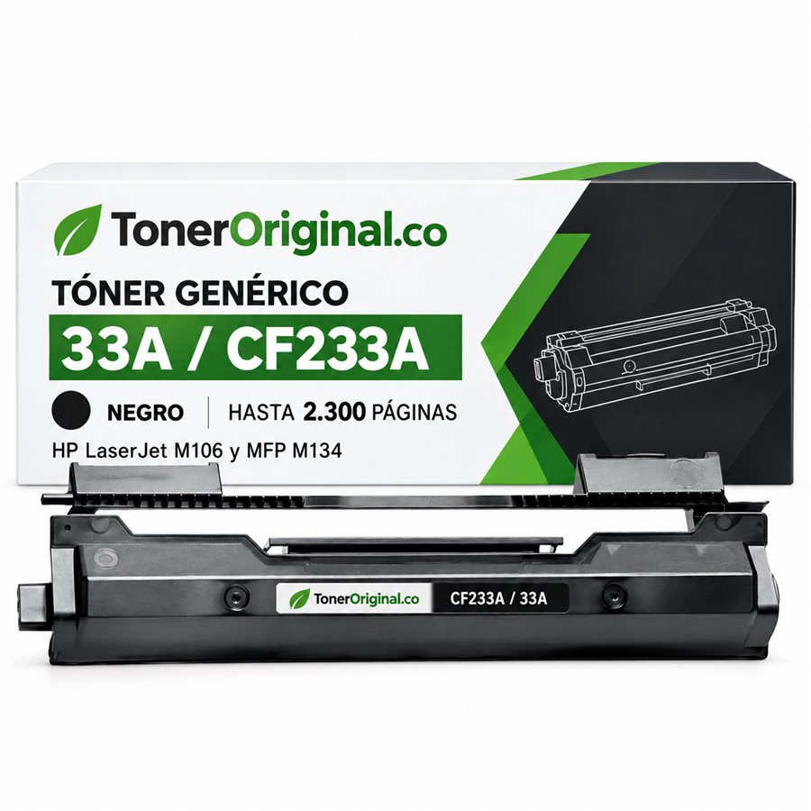 Tóner genérico HP 33A CF233A negro para LaserJet M106 y MFP M134 – 2.300 páginas