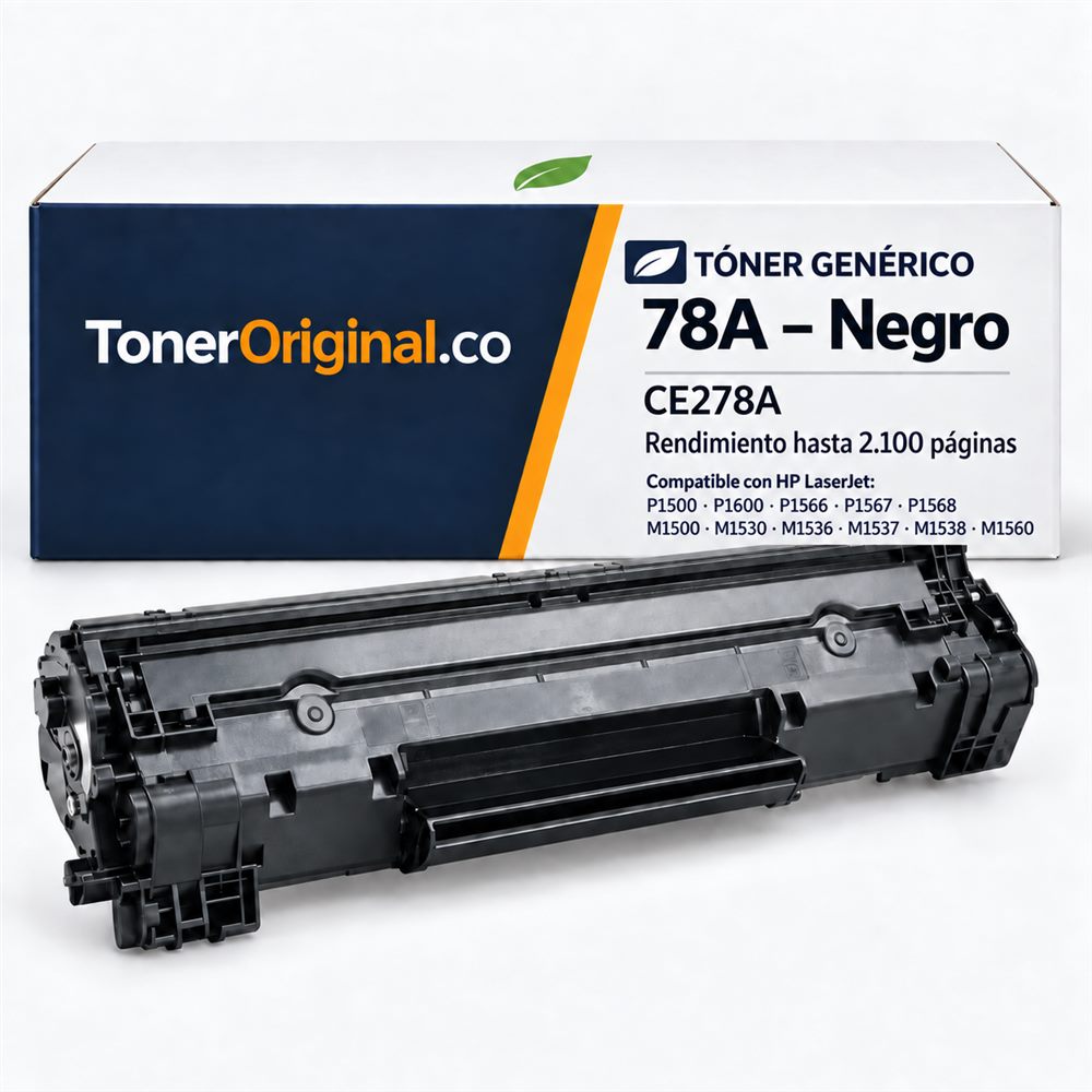 Tóner genérico HP 78A CE278A negro compatible con impresoras HP LaserJet P1500 P1600 P1566 M1530 M1536 y M1560